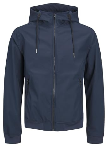 JACK & JONES Men's Jjebasic Softshell Hood Pls Jacket, Blazer navy, 4XL