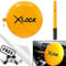 Heavy Duty Full Face Round X Locker Steering Wheel Cover, Anti Theft Visual Deterrent Car Protection Lock Bright Yellow 39cm Diameter with 4Tress 4 Tyre Valve Dust Caps (4S-SWUXSL2)