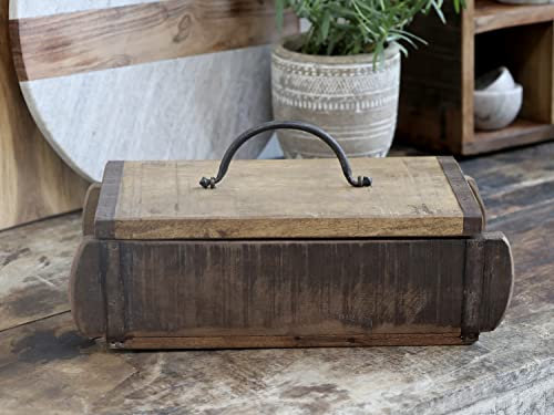 Chic Antique Grimaud Backsteinform mit Deckel Holzschachtel Ziegelform 1 Fach