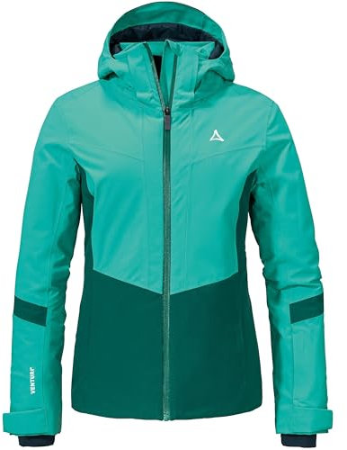 Schöffel Damen Ski Jacket Kanzelwand L, komfortable Skijacke mit 4-Wege-Stretch, wasserdichte und atmungsaktive Outdoorjacke mit Skiticket-Tasche, spectra green, 42