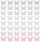 FINGERINSPIRE 48 Stück 8 Farben Schmetterlings Spitzen Aufnäher Doppellagige 3D Schmetterlings Organza Aufnäher Mit Imitationsperle Schmetterling Nähen Stickerei DIY Aufnäher Für Hochzeit