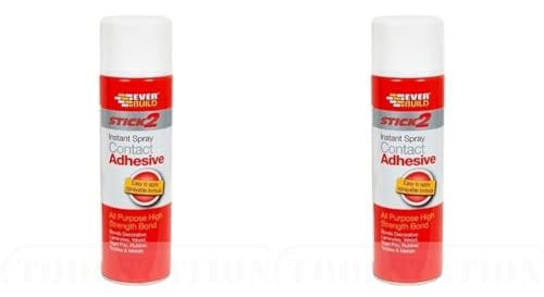 Everbuild Stick 2 All Purpose High Bond Strength Contact Spray Adhesive, 500 ml (Pack of 2)