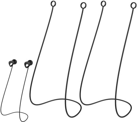 Naiicute Ohrstöpsel Verbindungskabel 2 Stück, Ohrenstöpsel Flexibles Silikonband für abnehmbare Spitzen (Ohne Ohrstöpsel), Schwarz