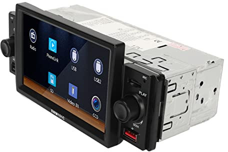 Car's Entertainment System with Single Din Car Stereo 5in Touchscreen, Backup Camera, and BT 5.1 MP5 Player