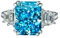 GemKing R1346 S925 sterling silver ring women's 4 carat sea blue ice flower cut personalized trendy jewelry