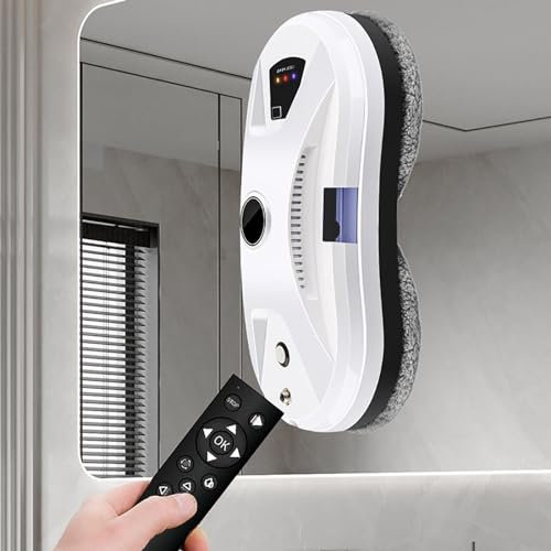 GeRRiT Robot De Limpieza Automática De Ventanas, Aspiradora Robot Limpiadora Inteligente, Succión Fuerte De 5600 Pa, for Ventanas Interiores/Exteriores/Edificios Altos/Puertas De Vidrio/Azulejos