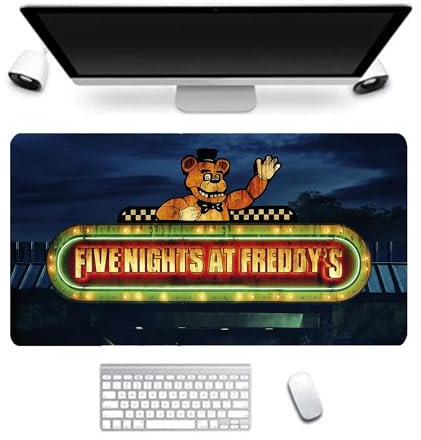 Chukamalilayi FNAF Mauspad, Gaming-Mauspad, FNAF Sicherheitsverletzung, rutschfeste Gummiunterseite, 800 x 300 mm, großes Tastatur-Mauspad für Zuhause, Büro, Laptop, Schreibtisch (Typ4)
