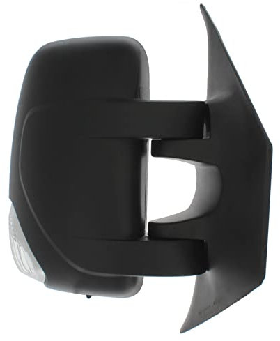 XYZ Parts Electric Short Arm Wing Door Mirror With Clear Indicator Light 5w Bulb Black Cover Compatible with Nissan NV400 Chassis Cab & Van 2011-2022 Drivers Side Right Hand Replacement