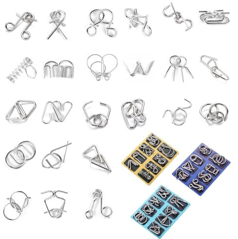 24 Stück Lernspielzeug, Metallspielzeug, Kreativspielzeug, Lernspiele Für Kinder, Geschenke Für Kinder, Iq-Spiele, Geduldsspiele