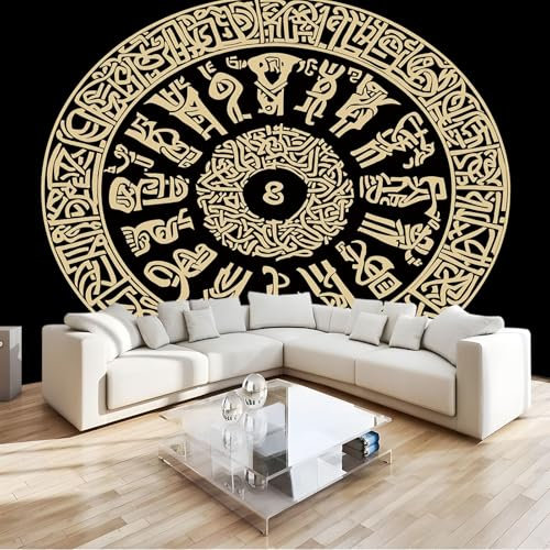 Vlies Fototapete Logo Wikingermuster - Foto Tapete Schlafzimmer Wohnzimmer Moderne Vliestapete 200 x 140 cm Wandtapete Motivtapeten Bildtapete 3D Effekt Wand Dekoration