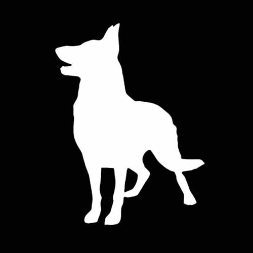 JIFENLI Autoaufkleber 11,2 x 15,2 cm Deutscher Schäferhund Hund Yeti Vinyl Aufkleber Auto Aufkleber Dekor Schwarz/Silber