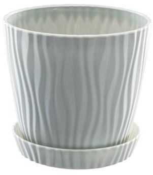 BMDOZRL Blumentopf Gartenarbeit, grüne Pflanze im Topf, grüner Dill, Sukkulenten-Blumentopf, Balkon, Innen-Blumentopf, Kleiner Kunststoff-Blumentopf(Gray,Small)