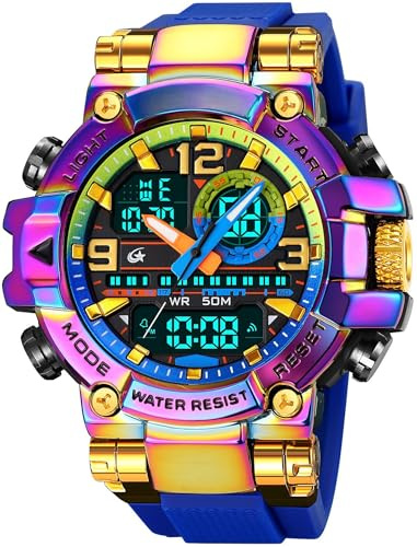 findtime Armbanduhr Herren Groß Sportlich Digitaluhr wasserdichte Robuste Outdoor Uhr für Männer Jungen Jugendliche Sportuhren LED Alarm Doppelzeit