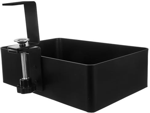 NUOBESTY Desk Storage Rack Rotating Metal Organizer for Makeup and Office Supplies Compact Mesh Wire Basket Clamp Design