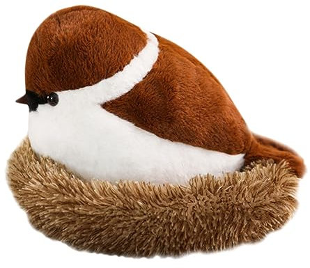 BESTonZON Kuscheltiere Spatz Plüschtier Flauschiger Deko Vogel für Wohnräume Liebevolles für Partydekoration Detailgetreu und Ansprechend für
