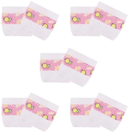 10 Pcs Doll Diapers for 14-18 Inch Dolls, Sweet Realistic Doll Baby Diapers Accessories for 35 43 45cm Dolls Reusable Pink Doll nappies Promotes Empathy, Gifts