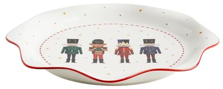 home&you - Plateau Nutpatcher, plateau de service en porcelaine dure, pour Noël, micro-ondes, lave-vaisselle, contact alimentaire, 26x26x2.5cm - Multicolore