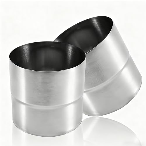 Reduzierung Ofenrohr 100 mm auf 100mm, 2 Stück Edelstahl Rohrverbinder, Rauchrohr Reduzierstück, Rohrverbindung adapter, Verbindungsstück Verbinder für Lüftungsrohr, Kaminrohr, Ofenrohr, Ablaufrohr