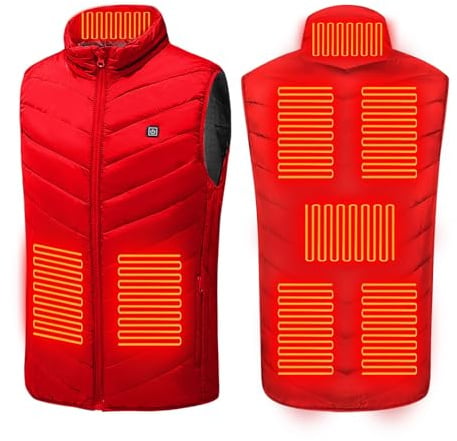 Beheizbare Weste Damen,Heizweste Winter Elektrische Beheizte Westen mit 8 Heizzone 3 Einstellbar Temperatur USB Einstellbare Beheizbar Steppweste Outdoor Daunenweste mit Heizung Ärmellos Heizjacke