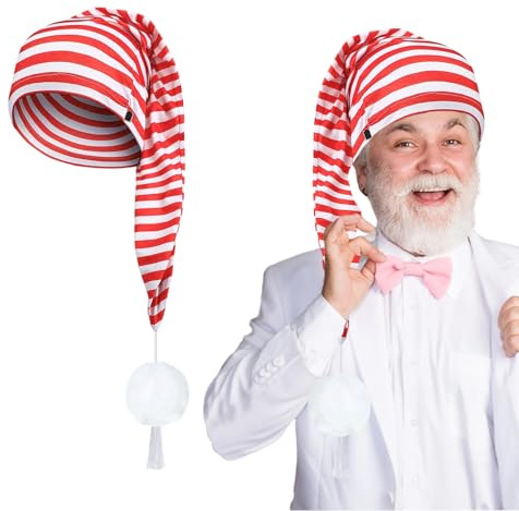 WEITAPYT Schlafmütze mit Bommel, Unisex Zipfelmütze, Zipfelmütze Erwachsene Schlafmütze, Geeignet für Mottopartys, Kostümpartys, Karneval, Weihnachten und Andere Anlässe