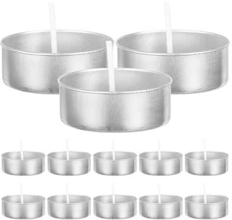 GARVALON Aluminium Teelichtbehälter mit Baumwolldochten 150 Satz Runde Leere Kerzendosen für Selbstgemacht Kerzenherstellung Kompakte Bastelkerzen für Weihnachts und Hochzeitsdekoration