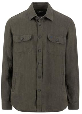 FYNCH-HATTON Overshirt aus Leinen mit aufgesetzten Brusttaschen