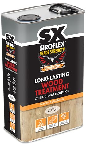 SX Siroflex Long Lasting Wood Treatment Clear 5L Exterior Timber Protection | Exterior Protection for Fences, Sheds & Posts – Water‑Resistant & Colour‑Reviving