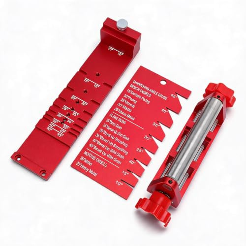Sxhlseller Chisel Sharpening Jig, Aluminum Alloy Woodworking Honing Guide with Angle Fixture and Meter for Precise Positioning and Consistent Vane/Wing Bevel Grinding