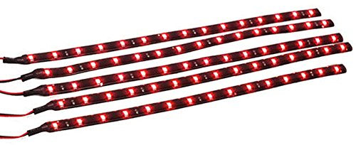 Mintice™ 5 X Red 12V 15 Led 30cm Car Auto Vehicle Grille Flexible Waterproof Underbody Light Strip