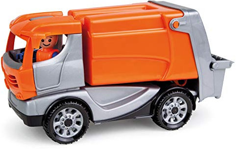Lena 01623 - Truckies refuse truck, solid vehicle approx. 22 cm, small refuse truck toy for children from 2 years of age, sturdy toy for sandbox, beach and children's room