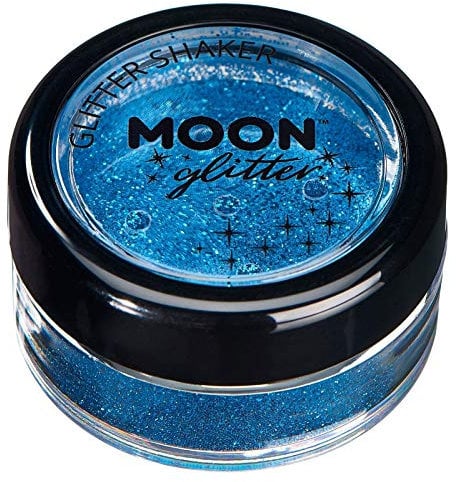 Fein Glitterstreuer von Moon Glitter - 100% kosmetische Glitzer für Gesicht, Körper, Nägel, Haare und Lippen - 5g - Blau