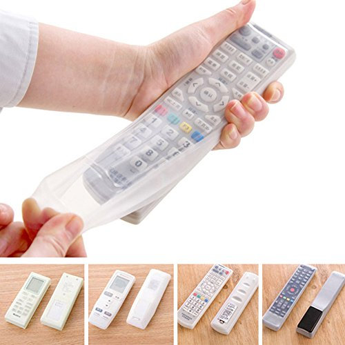 UxradG - Funda protectora para mando a distancia, silicona transparente, antipolvo, soporte para mando a distancia (16 x 5,5 x 2,5 cm)
