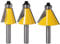 Wolfride 3Pcs Chamfer Router Bit Set 1/4 Inch Shank Bevel Router Bits 15 22.5 30 Degree