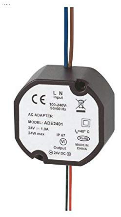 Alimentation ronde 24VDC 1A avec sortie filaire, boite de dérivation - SEWOSY -