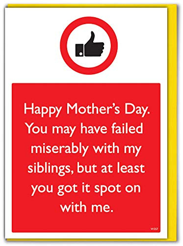 Brainbox Candy - Funny Mother's Day Card - 'Spot On With Me Mother's Day - Sibling' - Perfect Hilarious Joke Card For Mum To Go With A Mothers Day or Birthday Gift