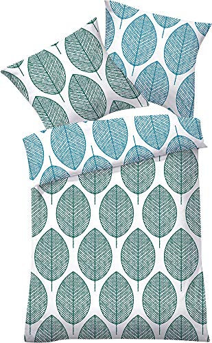 Dyckhoff Weichfrottier Bettwäsche Lina Jade 1 Bettbezug 135 x 200 cm + 1 Kissenbezug 80 x 80 cm