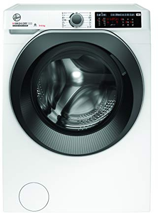 Hoover H-WASH 500 HDQ 4119AMBS - Asciugatrice per lavabo, 11 kg, asciugatura 9 kg, 1400 giri/min, motore Eco-Power Inverter Power, Power Care System, funzione vapore ActiveSteam, Aquastop, Wi-Fi