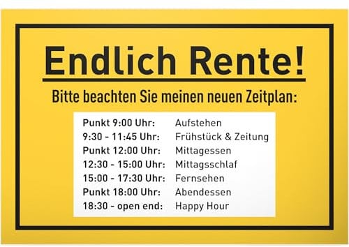 DankeDir! Rente Zeitplan - Schild Spruch lustig - Geschenk Renteneintritt Rentner Ruhestand Kollege Männer - Geschenkidee Karte Pensionierung Abschied Verabschiedung Deko