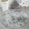 Tinyboy-hbq Teppich Wohnzimmer Schlafzimmer Rund Modern Design Shocky Lange Borsten Runde Innen rutschfest Dekor Ultra Weich Plüsch Haus Kinderzimmer Teppiche,Grau Weiß,100x100cm