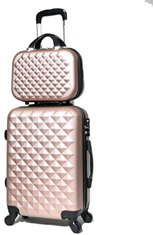CELIMS - Valise Cabine/Moyen/Grande avec ou sans Vanity, Marque Française (Rose Gold (5802), Cabine & Vanity)