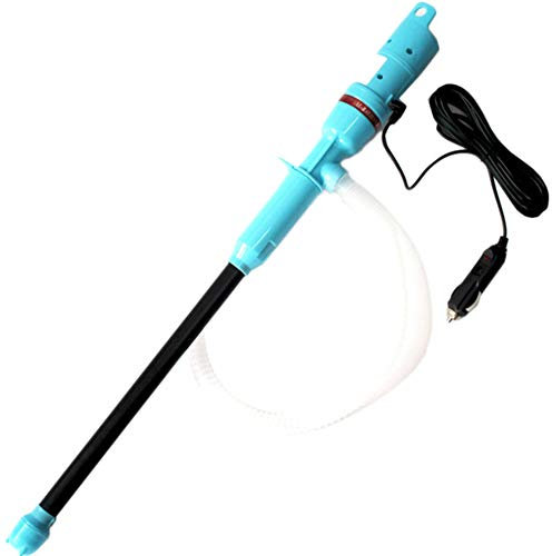 ihreesy 12V Pompe de Transfert Liquide avec Allume-Cigare de Voiture, Pompe à Siphon de Transfert de Liquide Portable avec Tube Aspiration Flexible pour pétrole brut Carburant Huile l'Eau Gaz,Bleu