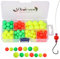 Dovesun Schaumstoff Schwimmer Pompano Rigs Angeln Rig Schwimmer Fliegenfischen Schwimmer helle Farbe rund mit Tackle Box 104PCS