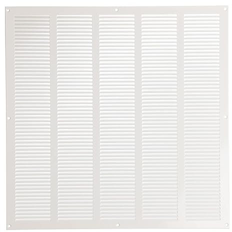 Steinberg14 Griglia di Ventilazione Rettangolare 500x500 mm - Griglie di Aerazione in Metallo Bianco - Serranda di Scarico dell'aria con Zanzariera - Copri Bocchetta Interna a Parete e a Soffitto