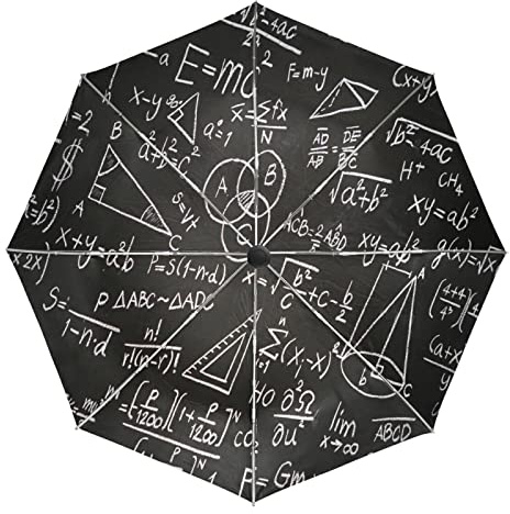 Art Math Mathématiques Formule Parapluie Pliant Automatique Coupe-Vent Ultra-léger Voyage Incassable Parapluies pour Homme Femme