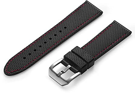 CRAFTER BLUE UX05 Uhrenarmband mit geradem Ende, Gummi-Armband, Ersatz für alle 20 mm/22 mm Breite, 20 mm, Ohne Edelstein