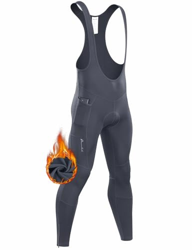 Przewalski Pantaloni da Ciclismo da Uomo, Imbottiti, 4D, Foderati in Pile, Termici, Leggings da Ciclismo