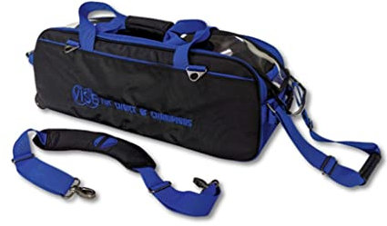VISE Clear Top Bowlingtasche mit 3 Kugeln, Schwarz/Blau