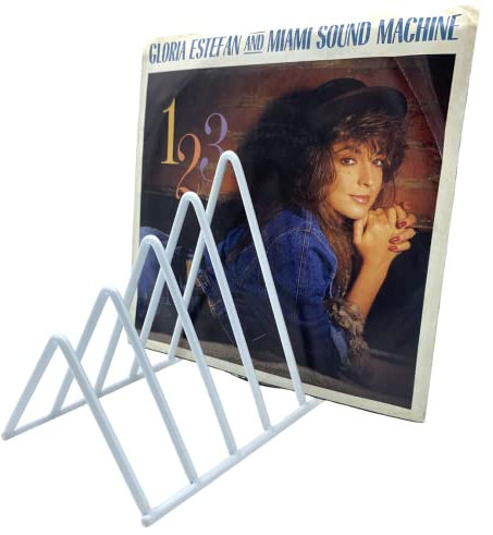 File Folder Rack Letter Organizer - Magazine Holder Stand Metal Newspaper Book and Vinyl Record Storage for 45 rpm and 33 rpm Desktop Album Display for Home and Office