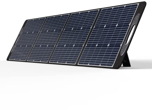 OUKITEL Faltbares Solarpanel 200W, kompatibel mit P800, P1000Plus, P2001Plus, P5000Pro Solar Generator, Solarmodul für Balkonkraftwerk, Camping, Wohnmobil, IP68 wasserdicht, Full Black