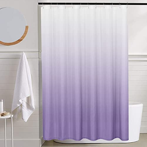 Rideau de Douche 120 x 200 Rideaux Douche Violet Rideau Salle de Bain Lavable Anti Moisissure Décoration Minimaliste Rideau Douche Enfants Adultes Imprimé DéCoratif Tissu Polyester avec Crochets